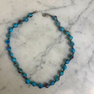 Blue bead necklace